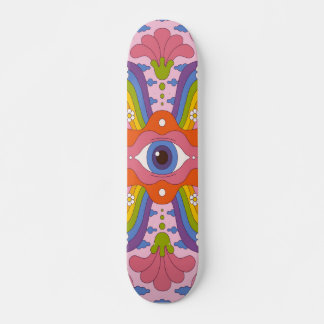Psychedelischer Hippie-Stil Großauge Skateboard