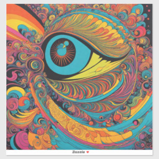 Psychedelischer Horror Vacui Art Pattern der 1960e Aufkleber