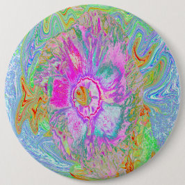 Psychedelischer Hot Pink und Ultra-Violet-Hibisken Button