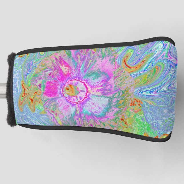 Psychedelischer Hot Pink und Ultra-Violet-Hibisken Golf Headcover (Vorderseite)