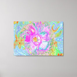 Psychedelischer Hot Pink und Ultra-Violet-Hibisken Leinwanddruck