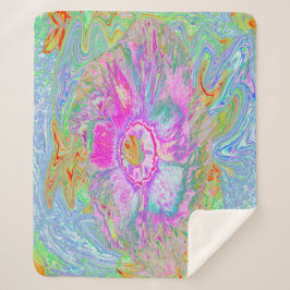 Psychedelischer Hot Pink und Ultra-Violet-Hibisken Sherpadecke