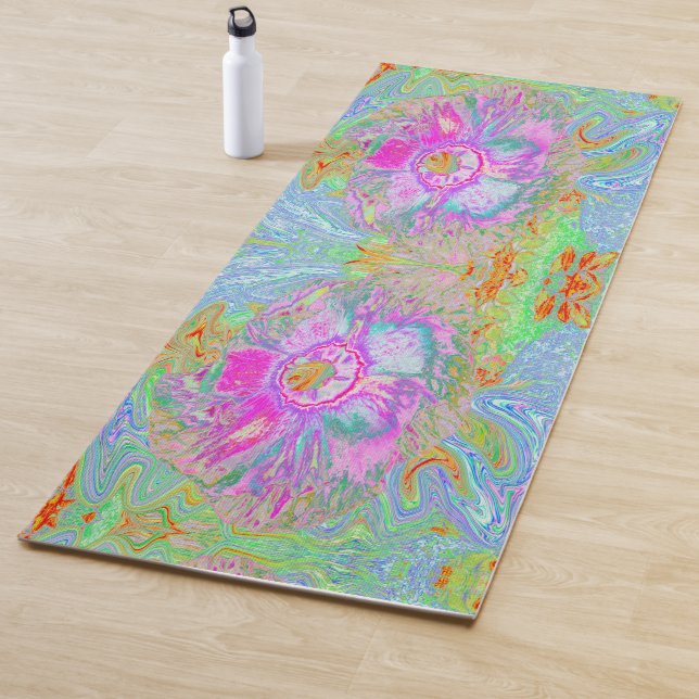 Psychedelischer Hot Pink und Ultra-Violet-Hibisken Yogamatte (Beispiel)