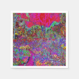 Psychedelischer impressionistischer Garten Landsch Serviette