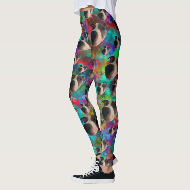Psychedelischer Jack Russell Ladys Leggings (Links)