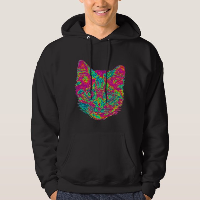 Psychedelischer KatzeHoodie Hoodie (Vorderseite)