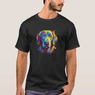 Psychedelischer Labrador Retriever Geschenk Farbig T-Shirt
