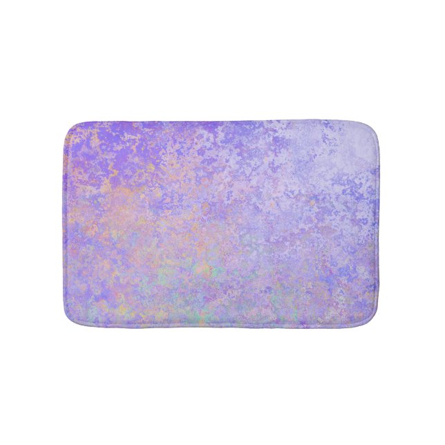 Psychedelischer Lavender Lila Neon Pastel Abstrakt Badematte (Vorderseite)
