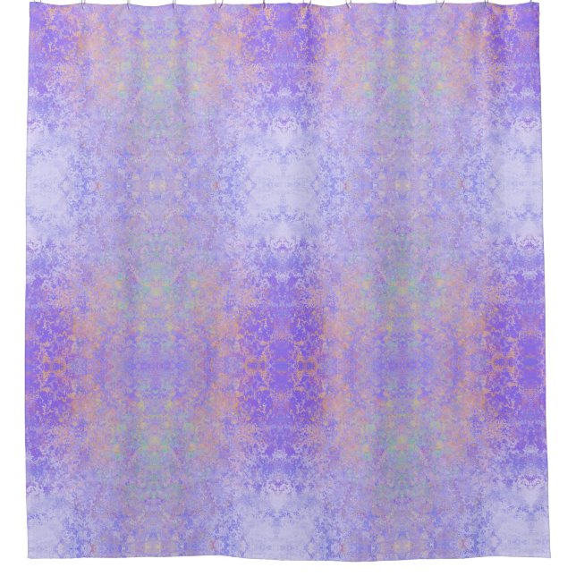 Psychedelischer Lavender Lila Neon Pastel Abstrakt Duschvorhang (Vorderseite)