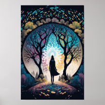 Psychedelischer Mandala-Wald-Plakat | Trippy 3