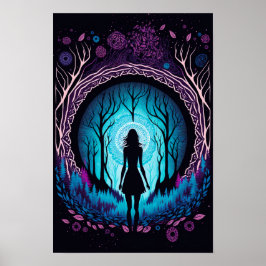 Psychedelischer Mandala-Waldposter | Trippy 2 Poster