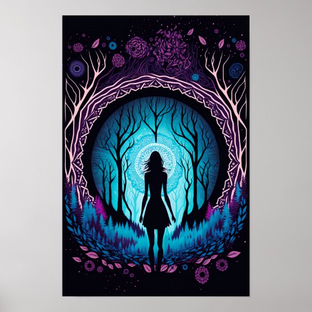 Psychedelischer Mandala-Waldposter | Trippy 2 Poster (Vorne)