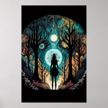 Psychedelischer Mandala-Waldposter | Trippy 5