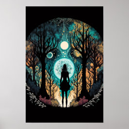 Psychedelischer Mandala-Waldposter | Trippy 5 Poster