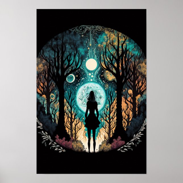 Psychedelischer Mandala-Waldposter | Trippy 5 Poster (Vorne)