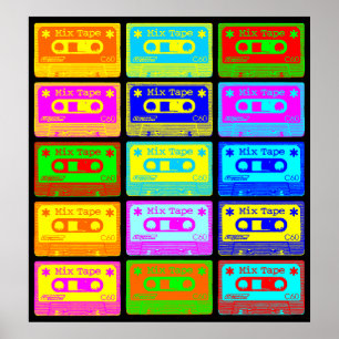 Psychedelischer Mix-Tape-Pop Poster