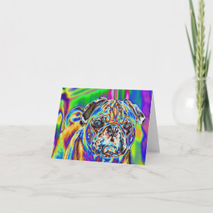 Psychedelischer Mops #4 Blank Note Card Karte