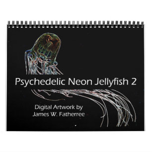 Psychedelischer Neon Jellyfish Kalender 2