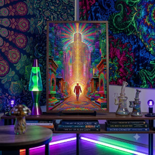 Psychedelischer Neon-Spiritual-Guardian-Visionär Poster