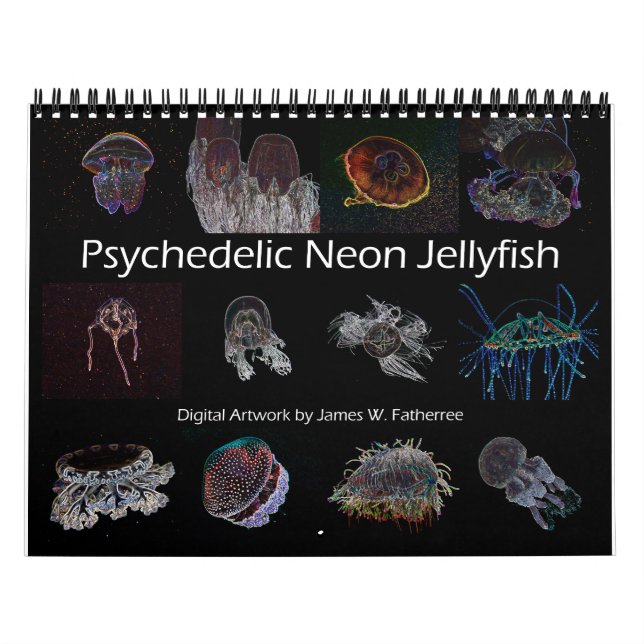 Psychedelischer Neonquallen-Wandkalender Kalender (Titelbild)