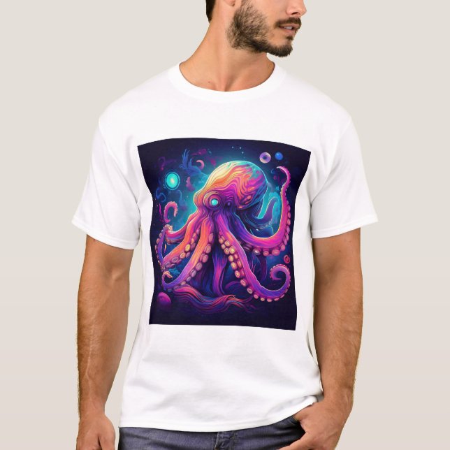 Psychedelischer Octopus-T - Shirt (Vorderseite)