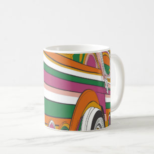 psychedelischer oder Pop-Art-Stil erinnert Kaffeetasse