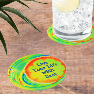 Psychedelischer Orange Slice Round Paper Untersetz Runder Pappuntersetzer