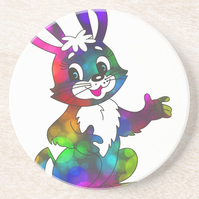Psychedelischer Osterhase Getränkeuntersetzer (Vorne)