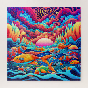 Psychedelischer Ozean Puzzle
