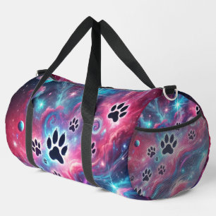 Psychedelischer Pfotenabdruck-Tier-Abenteuer Duffle Bag