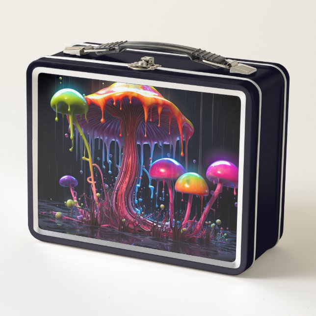 Psychedelischer Pilz Metall Brotdose (Vorderseite)