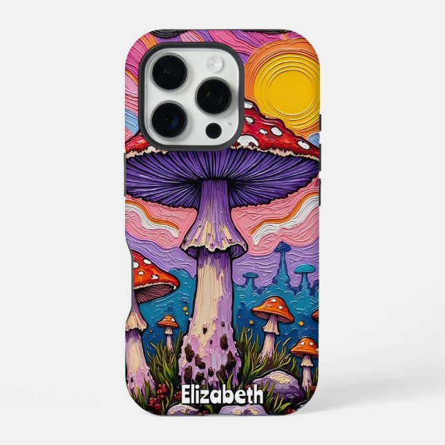 Psychedelischer Pilzgarten iPhone Hülle (Rückseite)