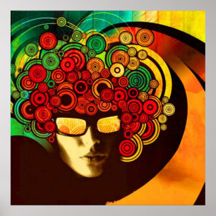 psychedelischer Pop-Art-Plakat AB 8,99 Poster