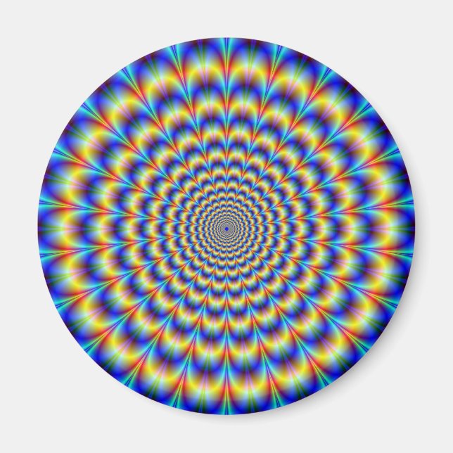Psychedelischer Puls in Blau und Gelb Magnet (Vorne)