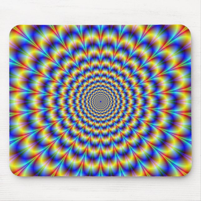 Psychedelischer Puls in blau und gelb Mousepad (Vorne)