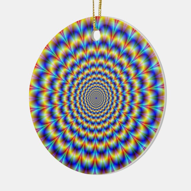 Psychedelischer Puls in blauer und gelber Ornament (Links)
