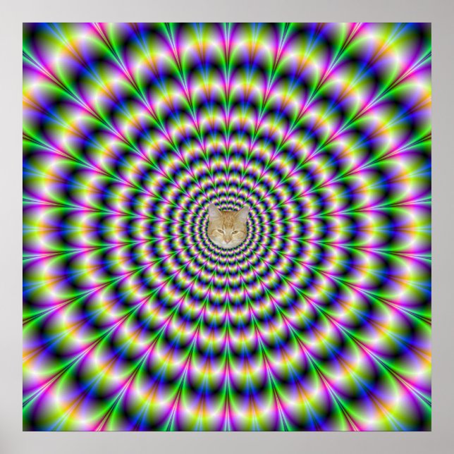 Psychedelischer Puls in Lila und grünem Poster (Vorne)
