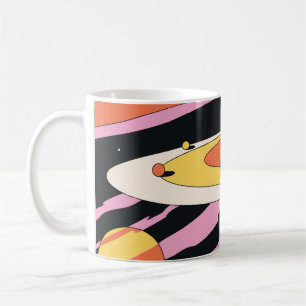 Psychedelischer Raum: 70er geometrische Formen Kaffeetasse