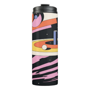Psychedelischer Raum: 70er geometrische Formen Thermosbecher