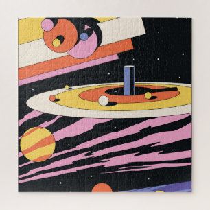 Psychedelischer Raum: Geometrische Formen der 70er Puzzle