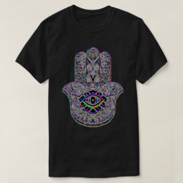 Psychedelischer Regenbogen Hamsa Indie T-Shirt