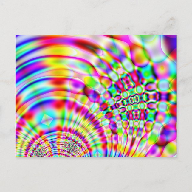 Psychedelischer Regenbogen Hippy Sunrise Postkarte (Vorderseite)