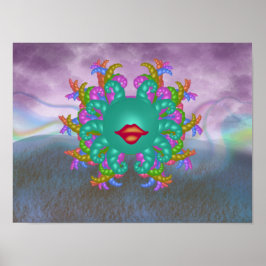 Psychedelischer Regenbogen-Medusa-Kopf Poster