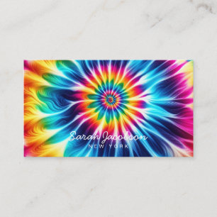 Psychedelischer Regenbogen Retro-Tie-Dye Visitenkarte