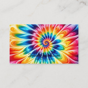 Psychedelischer Regenbogen Retro-Tie-Dye Visitenkarte