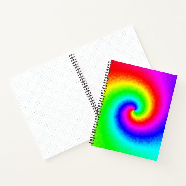 Psychedelischer Regenbogen-Spirale der Transformat Notizbuch (Innenseite)