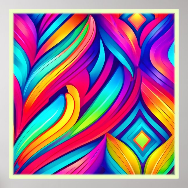 Psychedelischer Regenbogen-Vortex Poster (Vorne)