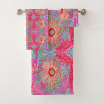 Psychedelischer Retro Coral Rainbow Hibiskus