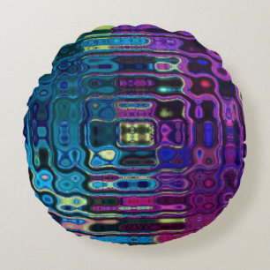 Psychedelischer Ripple-Effekt Rundes Kissen