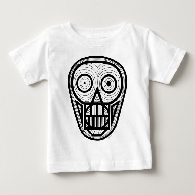 Psychedelischer Schädel Baby T-shirt (Vorderseite)